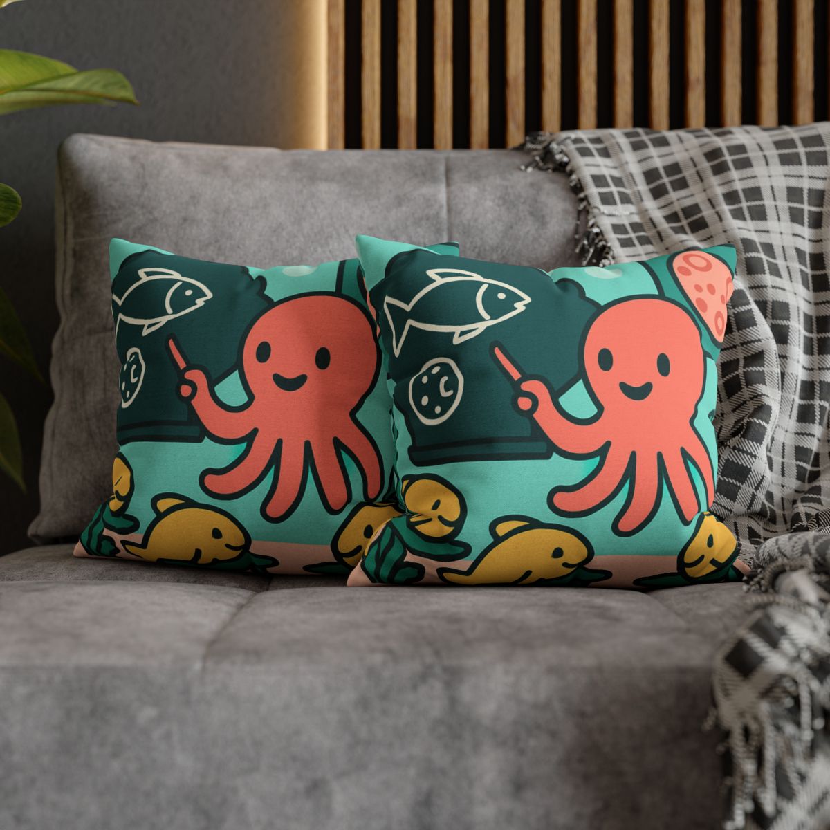 Cosmic Coral Classroom trendy patterned pillow cases
