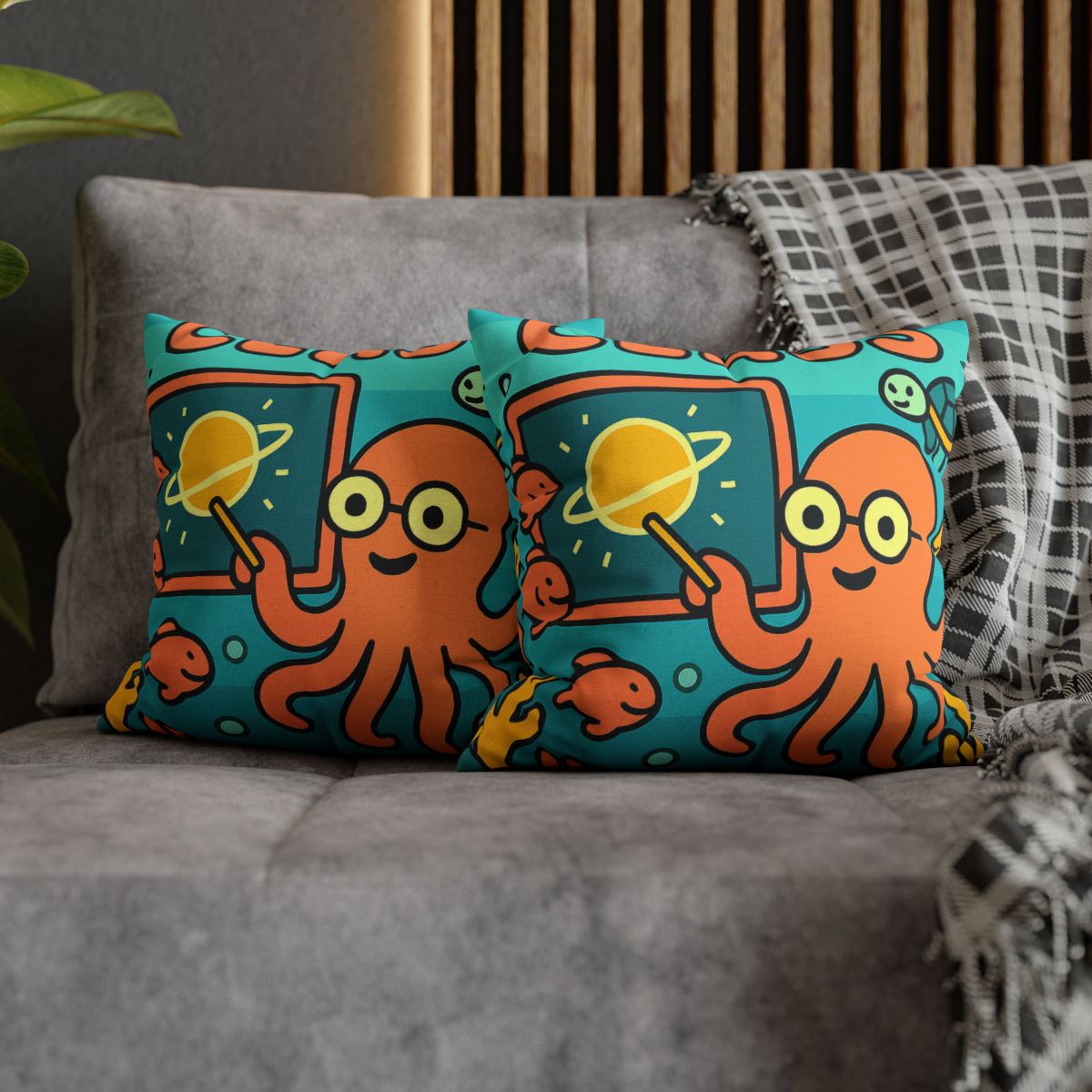 Cosmic Coral Reef Classroom trendy patterned pillow cases