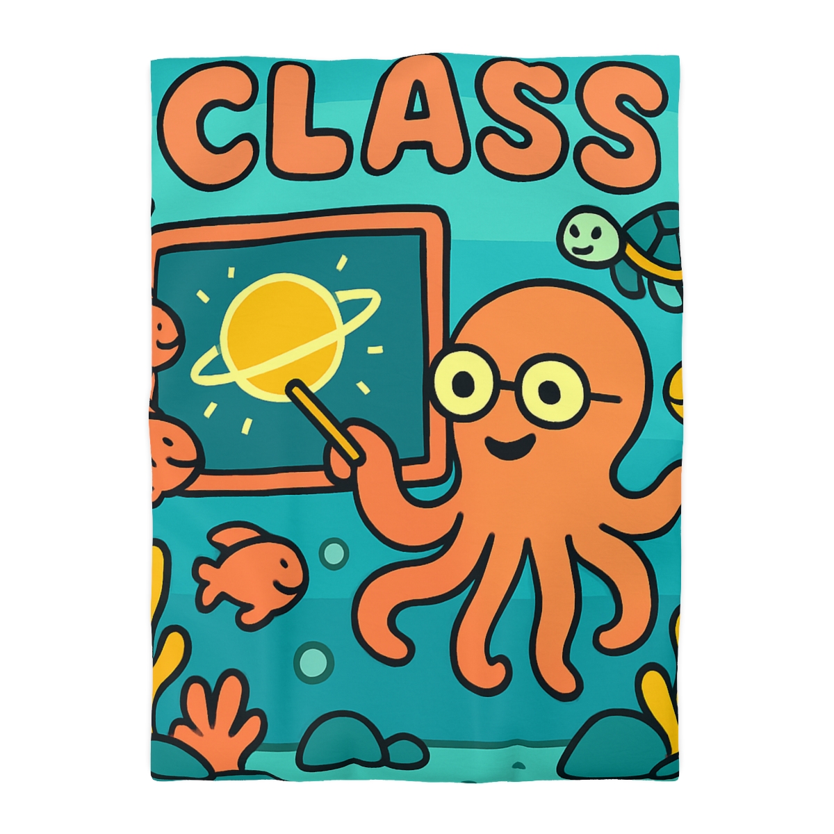 Cosmic Coral Reef Classroom custom duvets