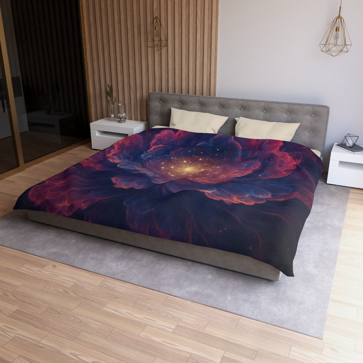 Fractal Nebula Bloom custom duvets