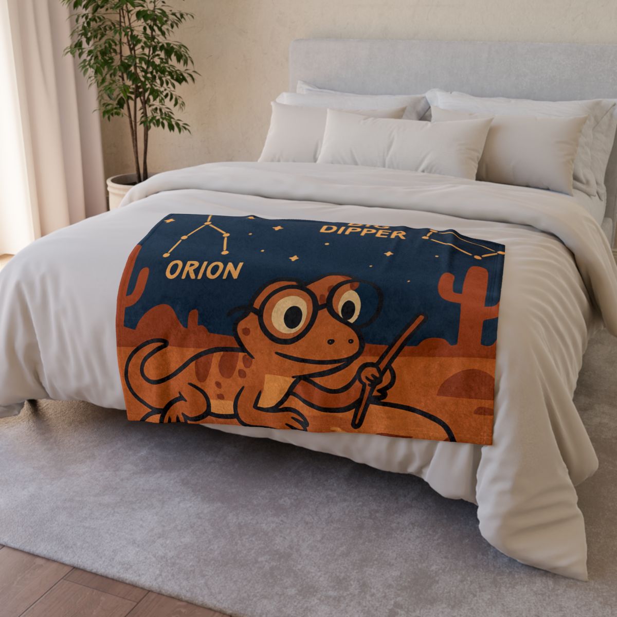 Stargazing Lizard Desert Camp soft fleece blankets