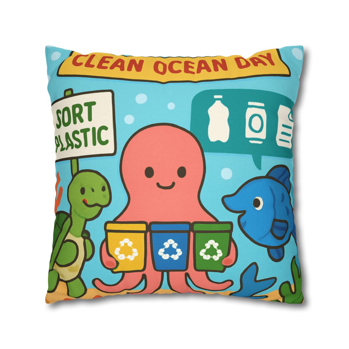 Coral Reef Recycling Parade stylish decorative pillowcases