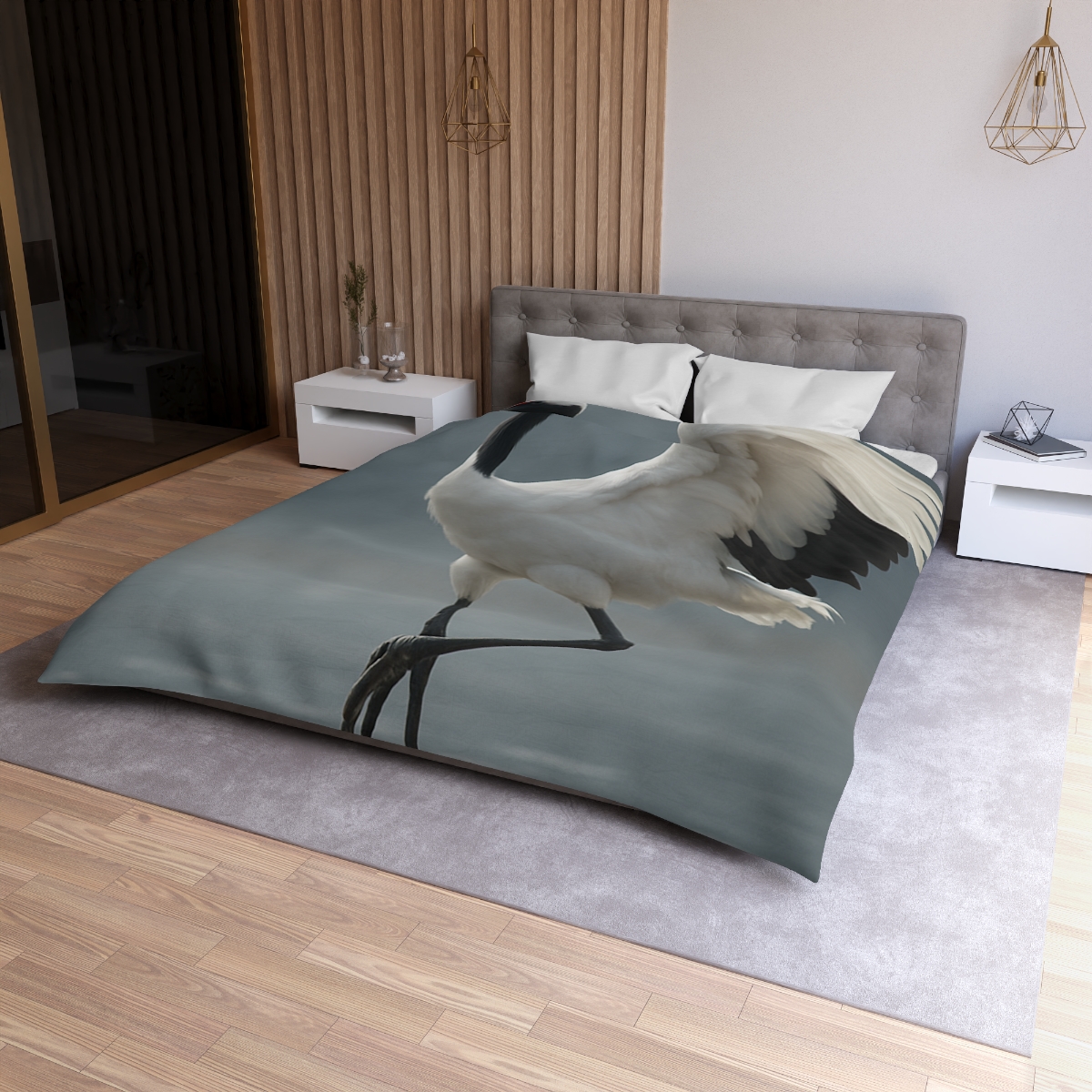 Mist Dancer Red Crowned Crane trendy bedroom duvets