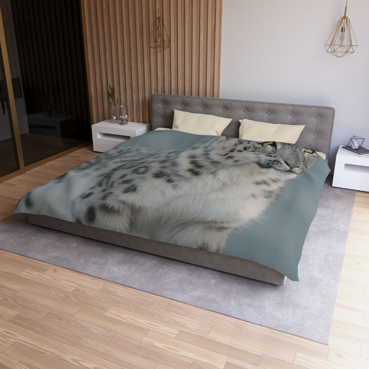 Ridge Phantom Snow Leopard soft comforter duvets