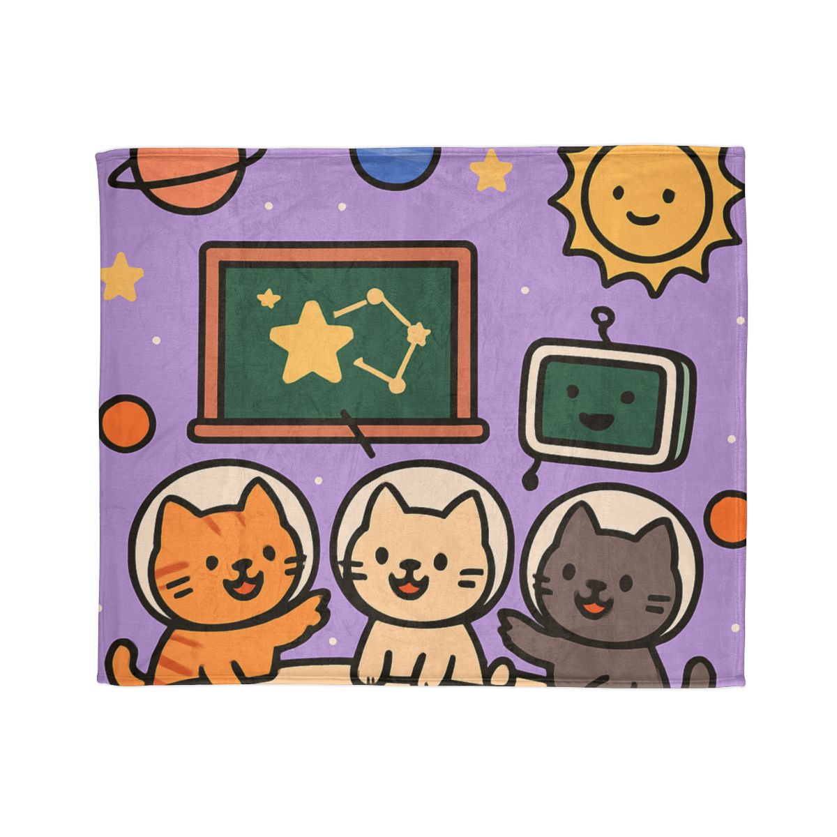 Space School Astronaut Cats designer printed blankets