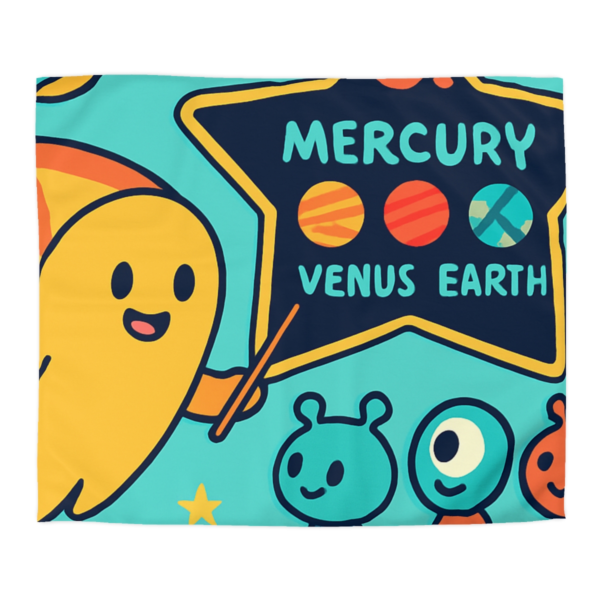 Comet Classroom On A Floating Asteroid unique patterned duvets