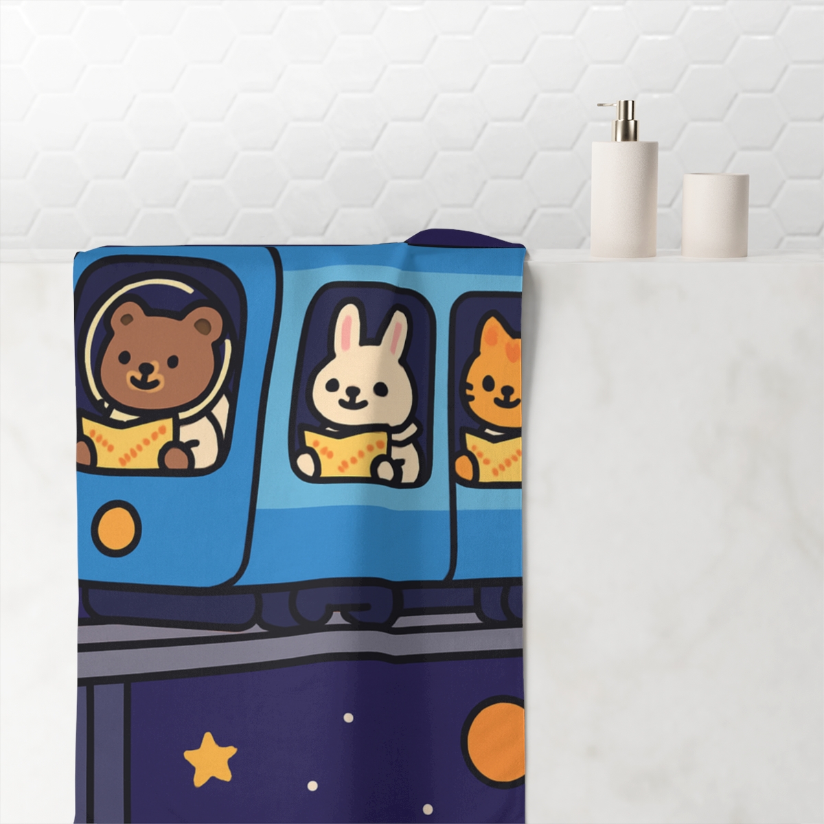 Starlight Subway Of The Milky Way designer printed towels