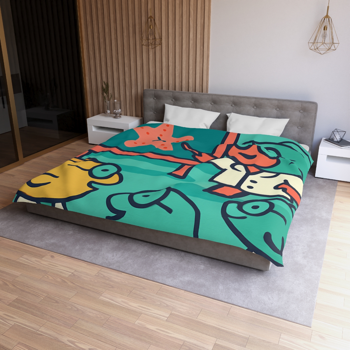 Coral School Of Scientists designer printed duvets