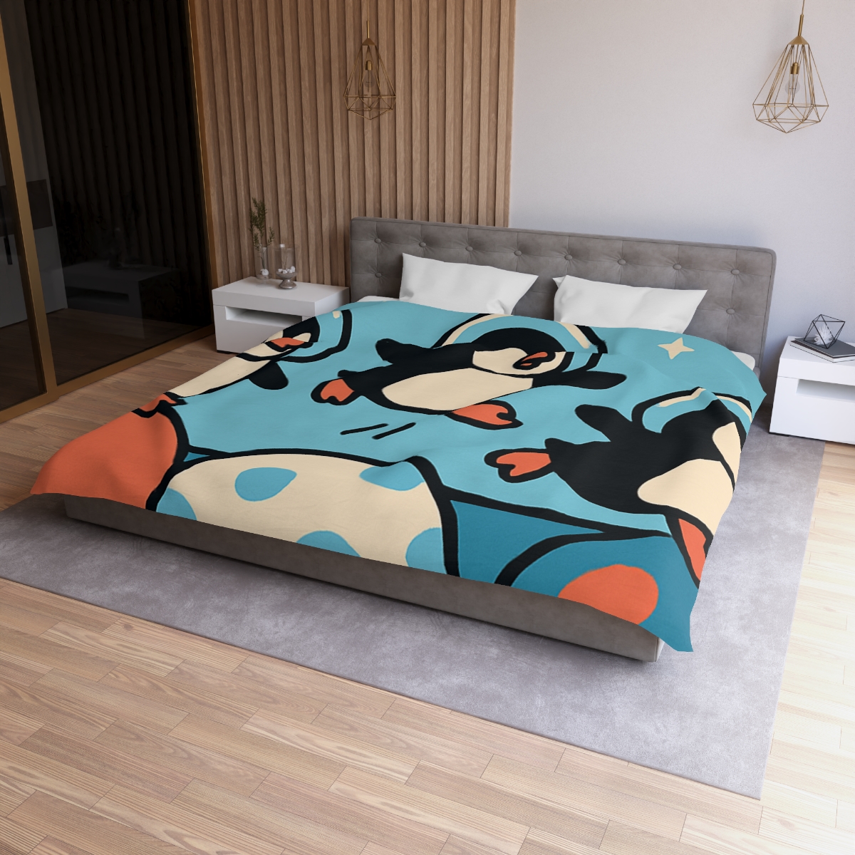 Planet Hopper Penguins personalized bedding duvets