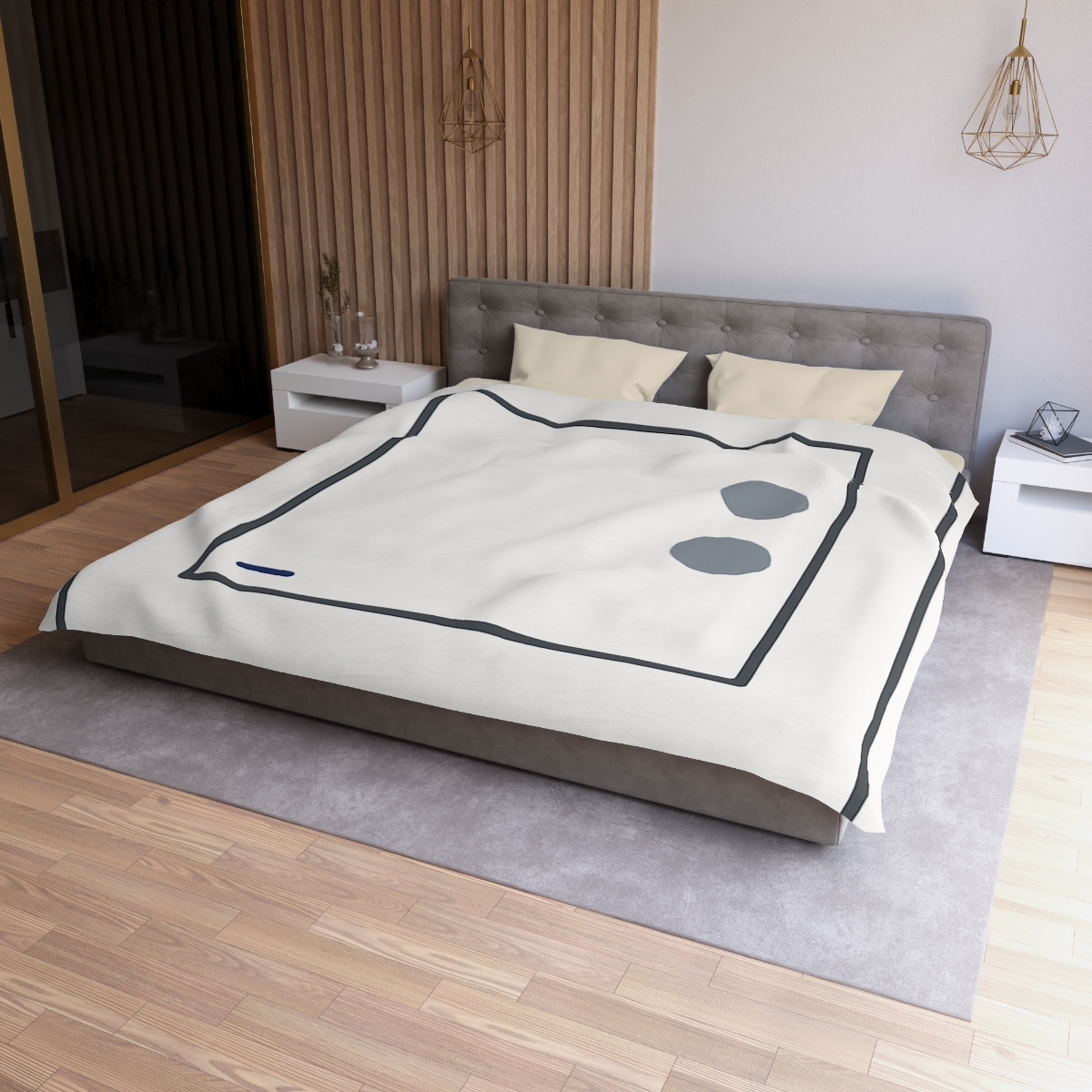 Nested Square With Sliding Circle Pair personalized bedding duvets