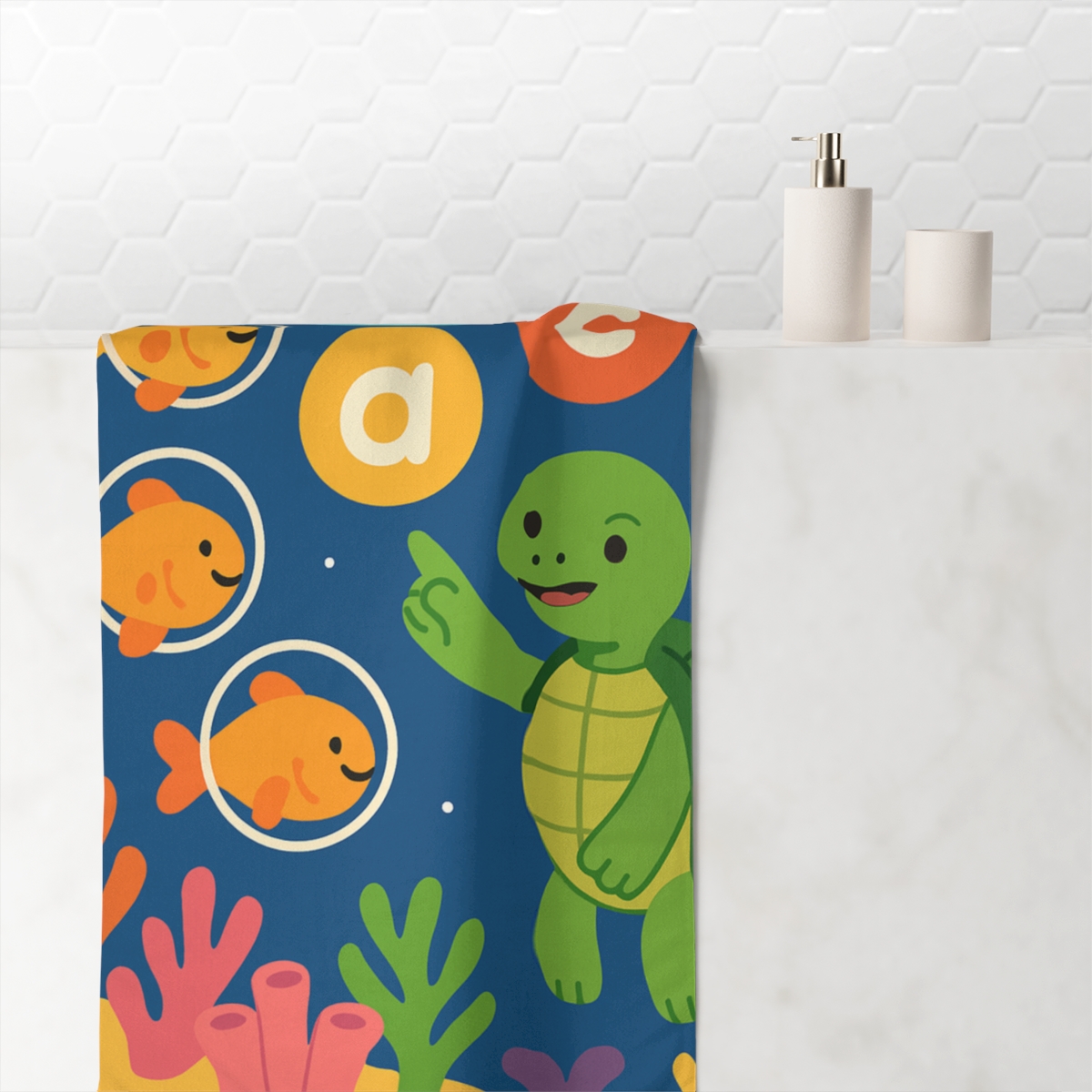 Cosmic Coral Reef Classroom soft cotton towels