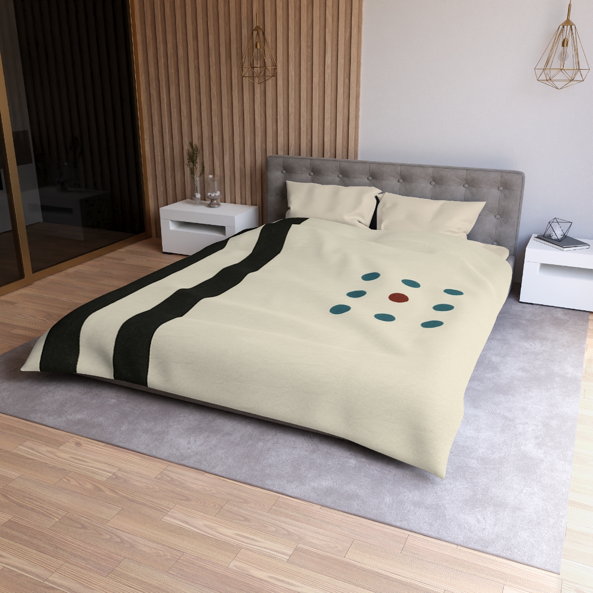 Staggered Duo And Tiny Grid personalized bedding duvets