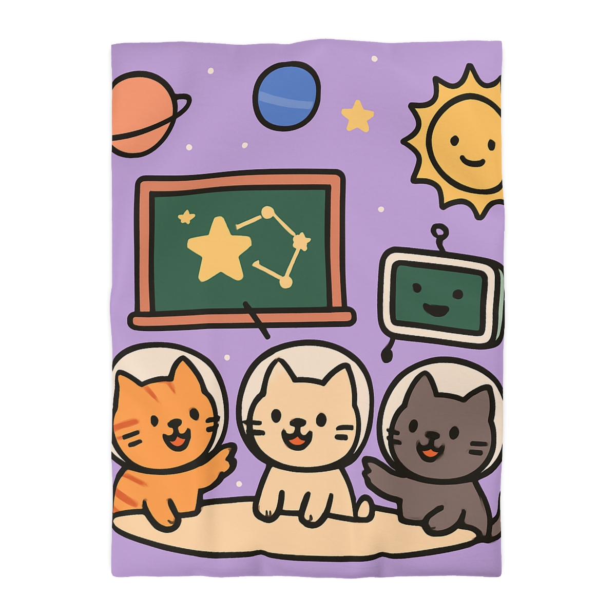 Space School Astronaut Cats unique patterned duvets