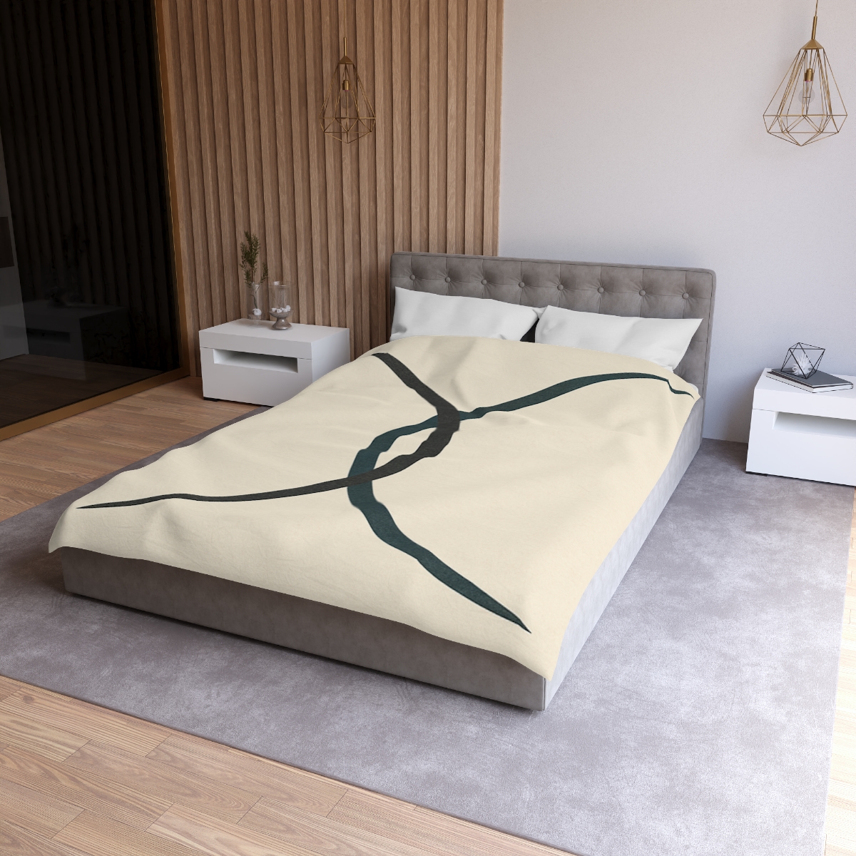 Intersecting Arc Duo Balanced unique patterned duvets