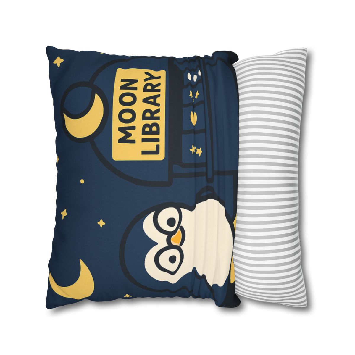 Moonlight Library Run By A Wise Penguin Astronomer designer print pillow cases