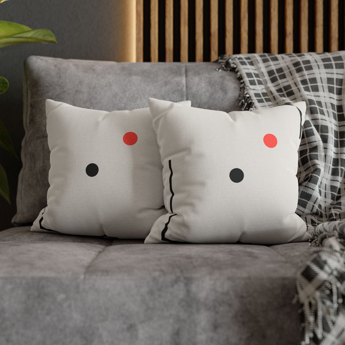 Nested Corner Frames With Two Dots trendy patterned pillow cases