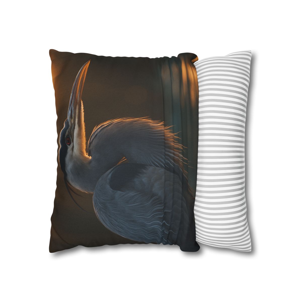 Moonlit Sentinel Great Blue Heron stylish decorative pillowcases