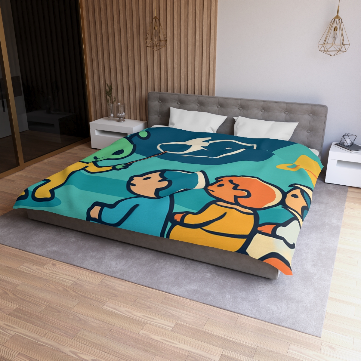 Comet Classroom On A Bubble Planet personalized bedding duvets