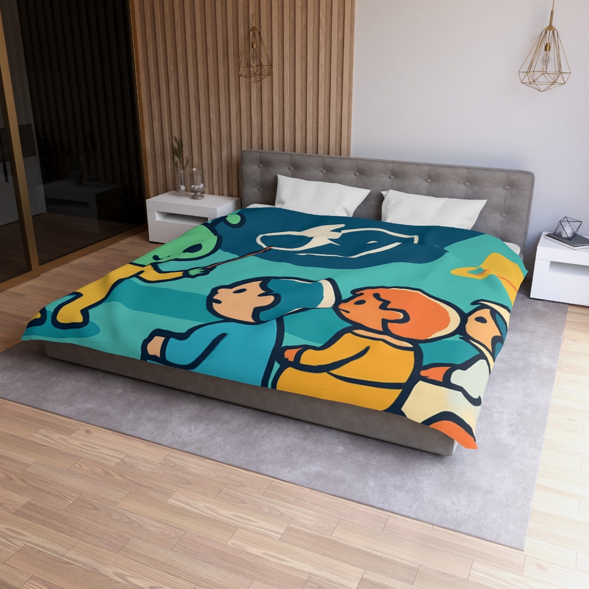 Comet Classroom On A Bubble Planet personalized bedding duvets