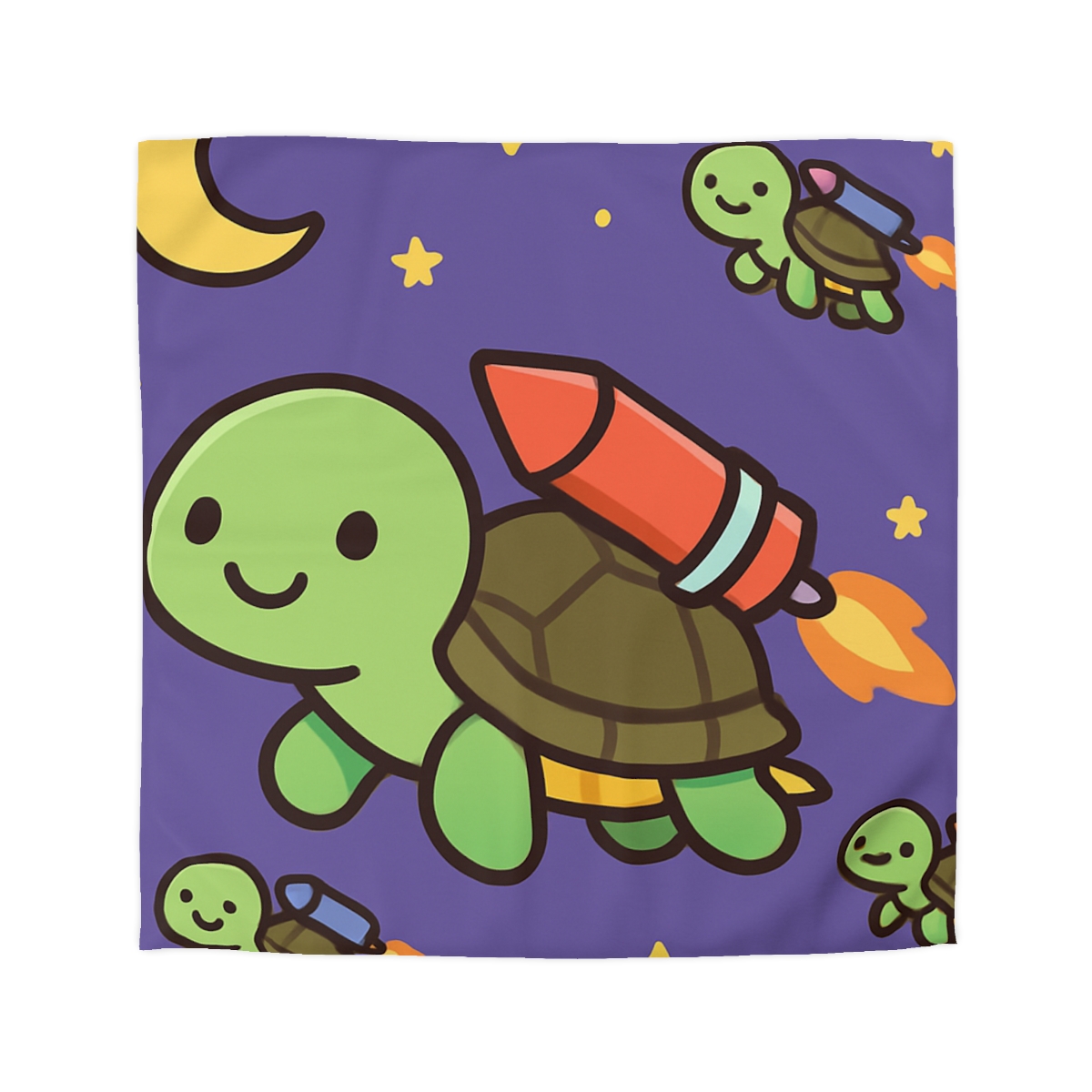 Rocket Powered Turtle Parade designer printed duvets
