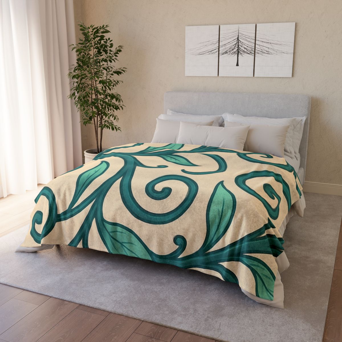 Curling Tendril Frieze trendy patterned blankets