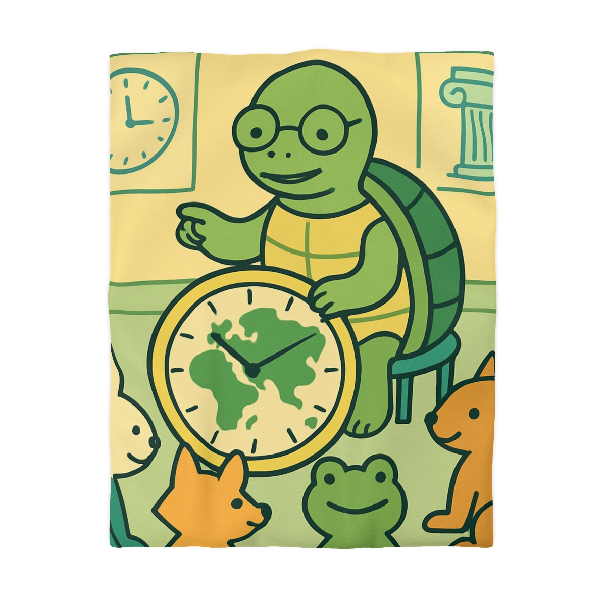 Time-Traveling Turtle School personalized bedding duvets