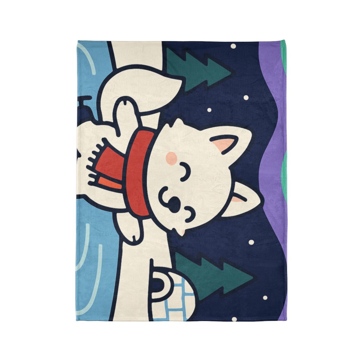 Aurora Snow Fox Skate Night warm winter blankets
