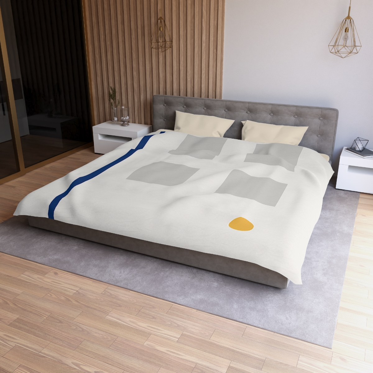 Sparse Grid With Missing Corner And Accent Point trendy bedroom duvets