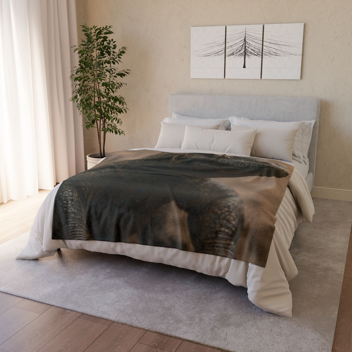 Ancient Sentinel Komodo Dragon soft fleece blankets