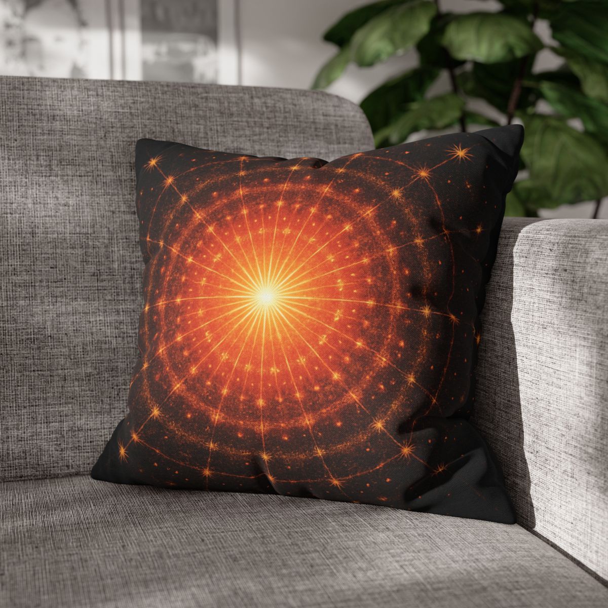 Photon Burst Mandala soft cotton pillow cases