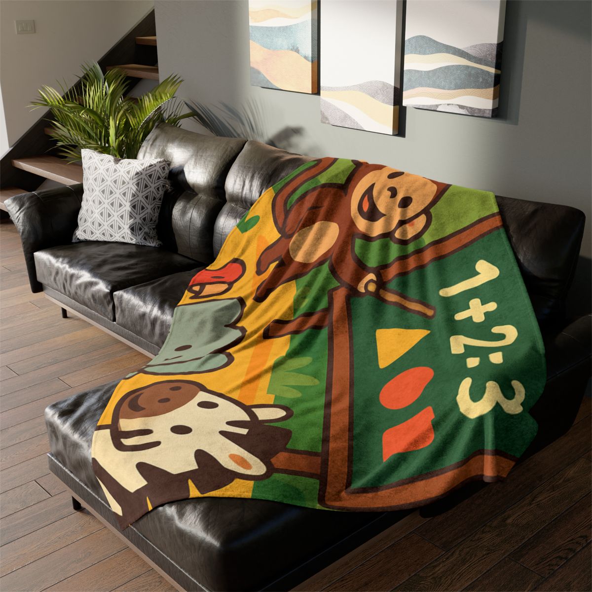 Jungle Math With Monkey And Friends trendy patterned blankets