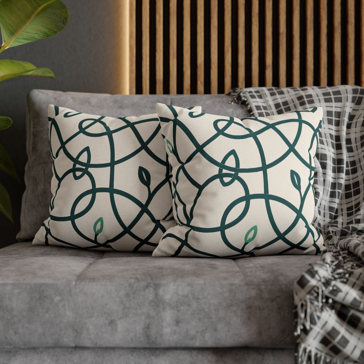 Vine Circuit Interlace personalized pillow covers