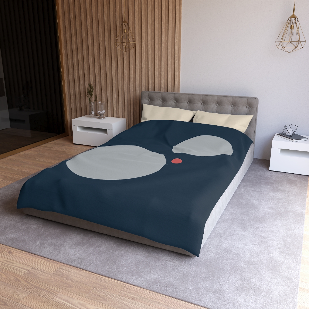 Three Quiet Circles designer printed duvets