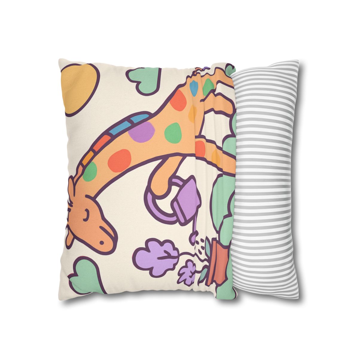 Cloud Garden With Rainbow Giraffe trendy patterned pillow cases