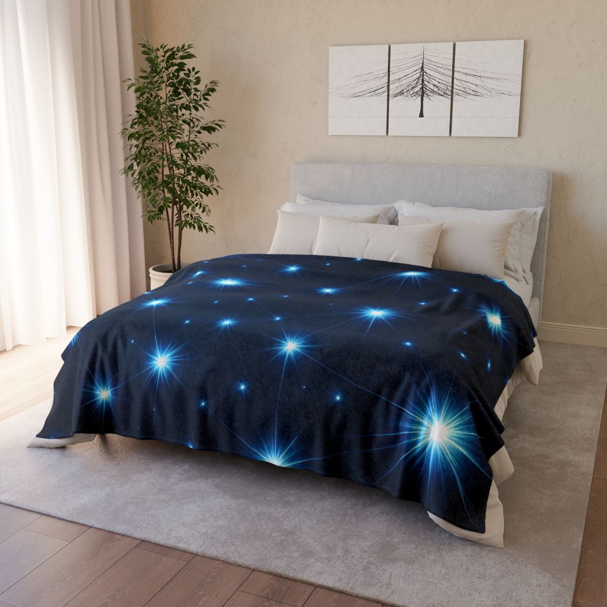 Photon Burst Constellation stylish throw blankets