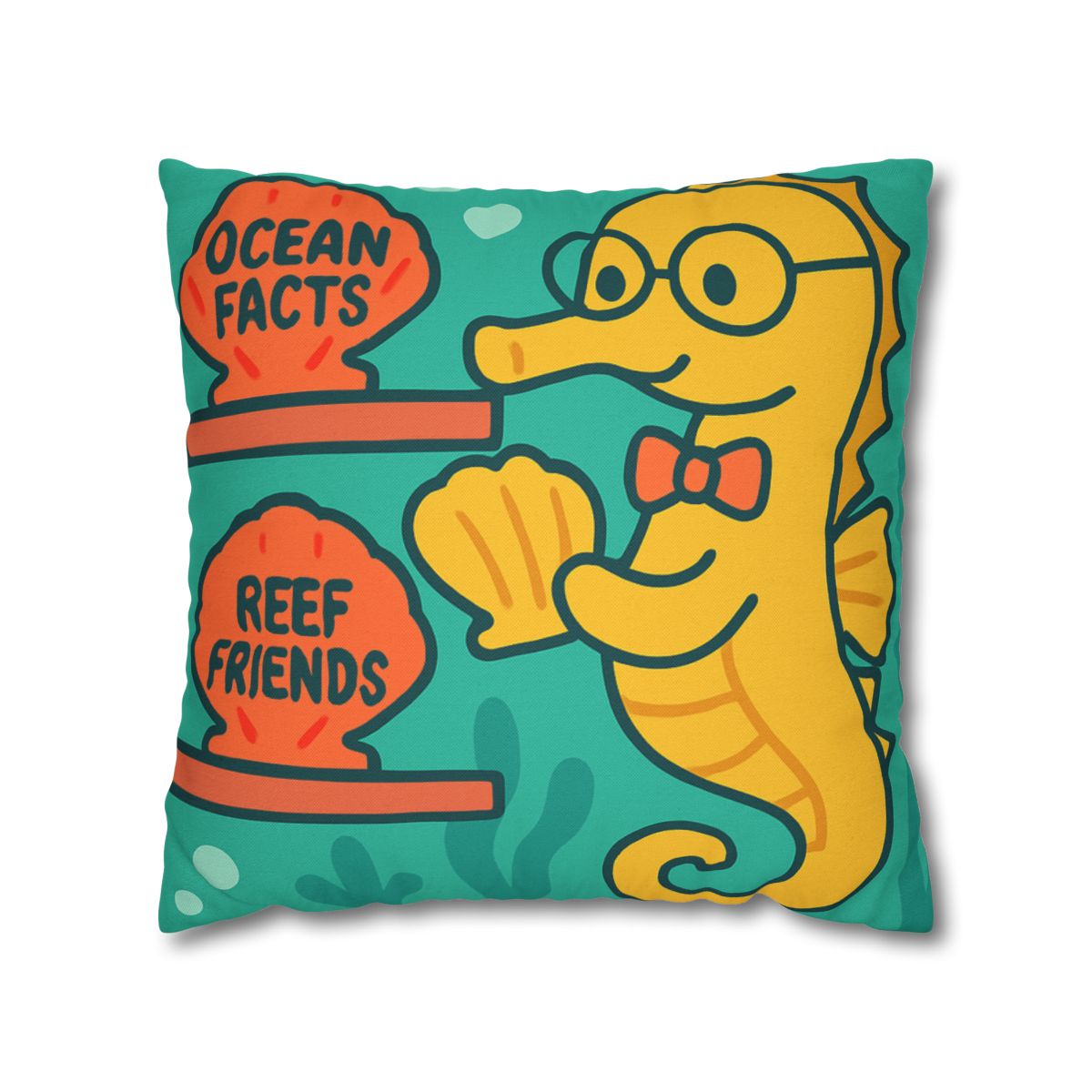 Underwater Library Of The Seahorse Librarian stylish decorative pillowcases