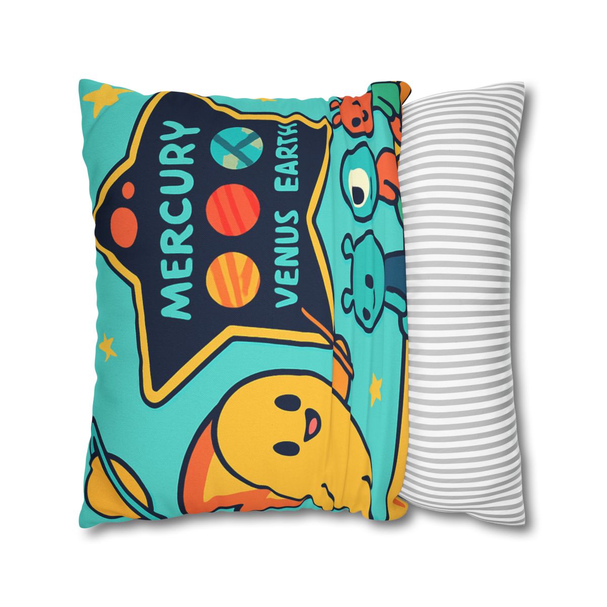 Comet Classroom On A Floating Asteroid designer print pillow cases
