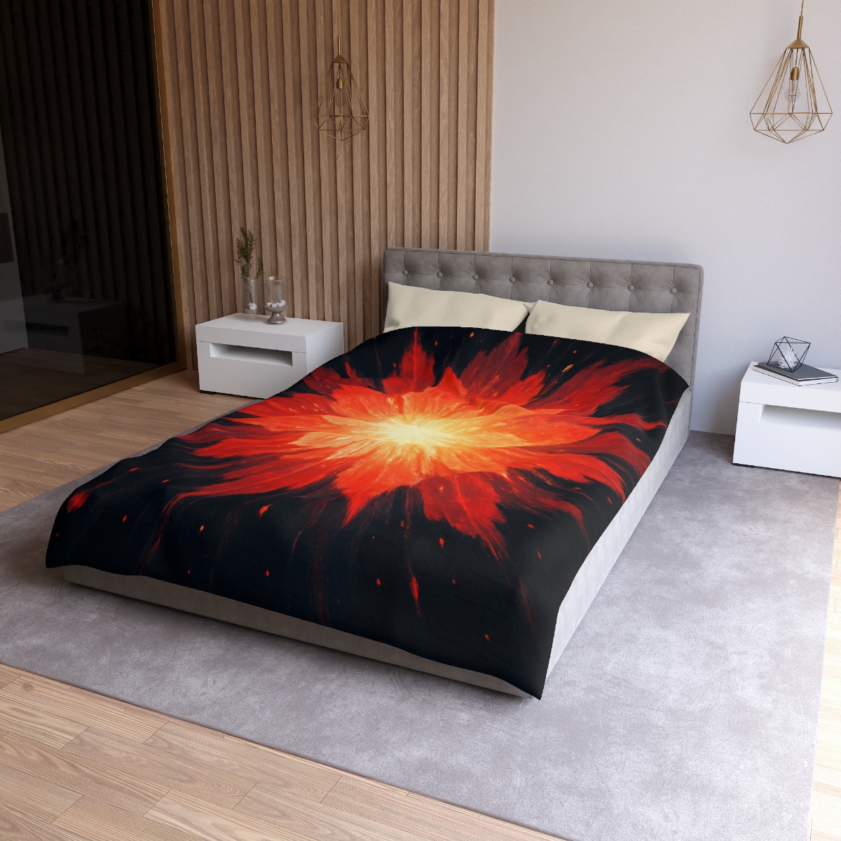 Starburst Ember Bloom custom duvets