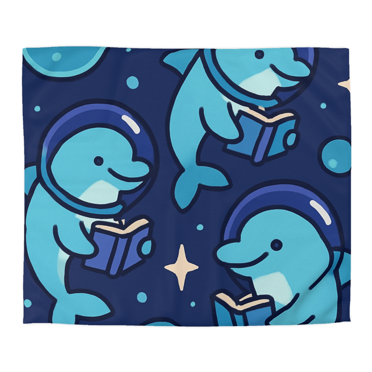 Space School Of Curious Dolphins custom duvets