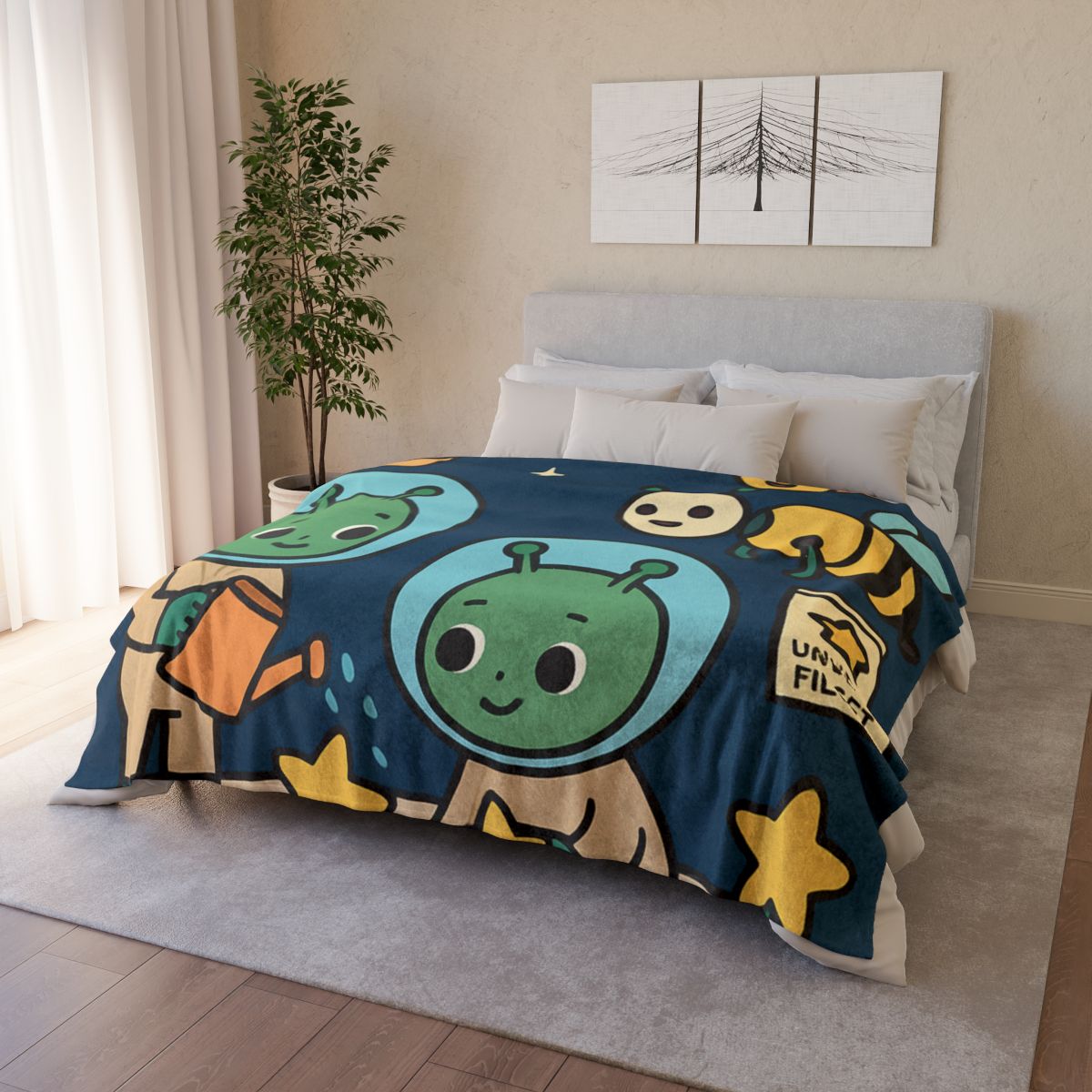 Comet Gardeners On Moon Meadow custom blankets