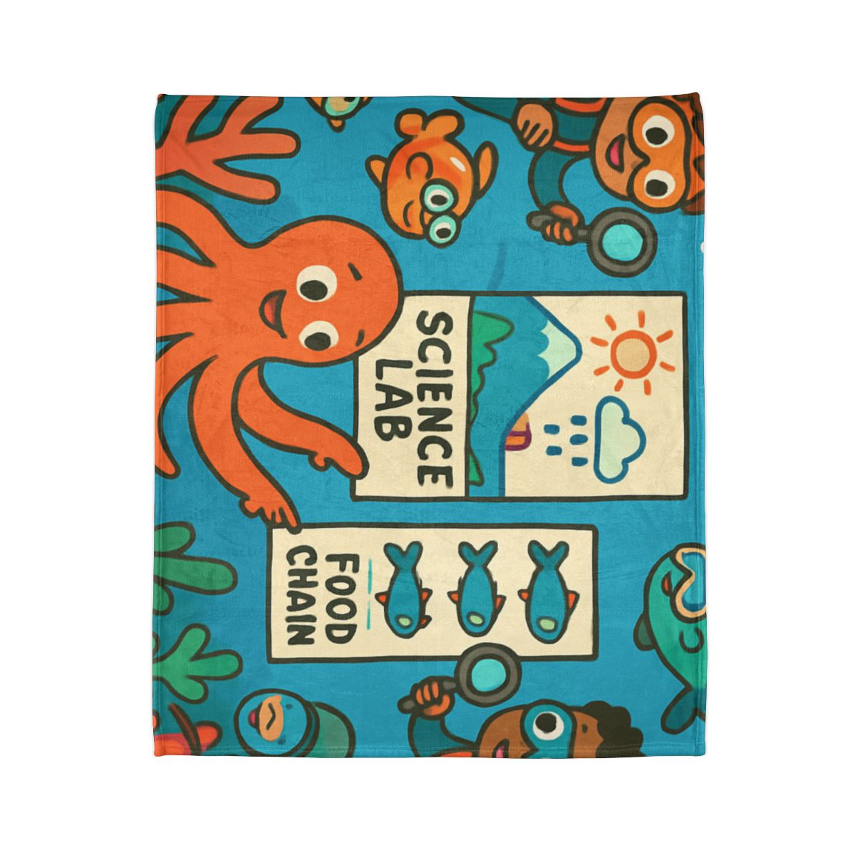 Underwater Science Lab Reef unique gift blanketscustom blankets
