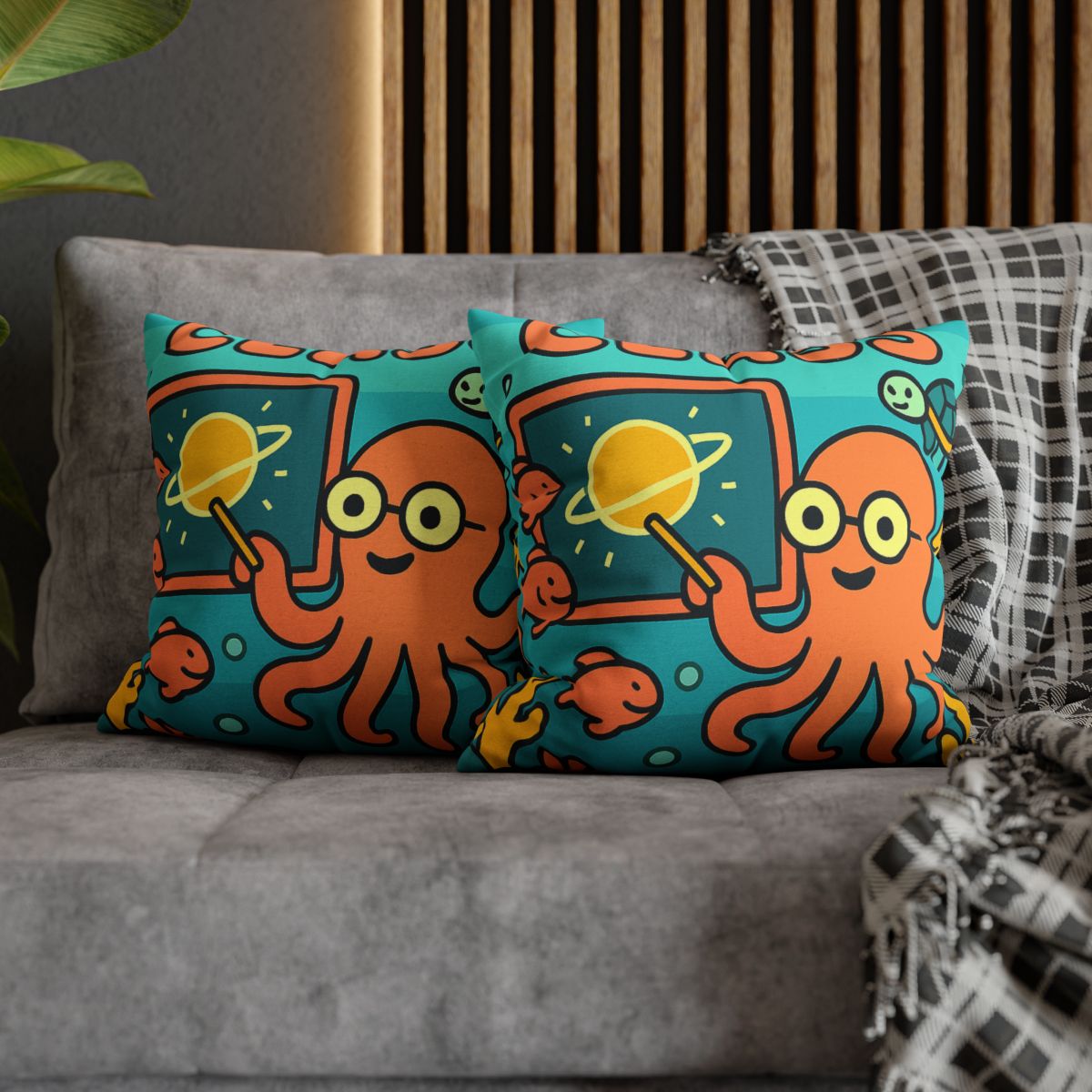 Cosmic Coral Reef Classroom trendy patterned pillow cases