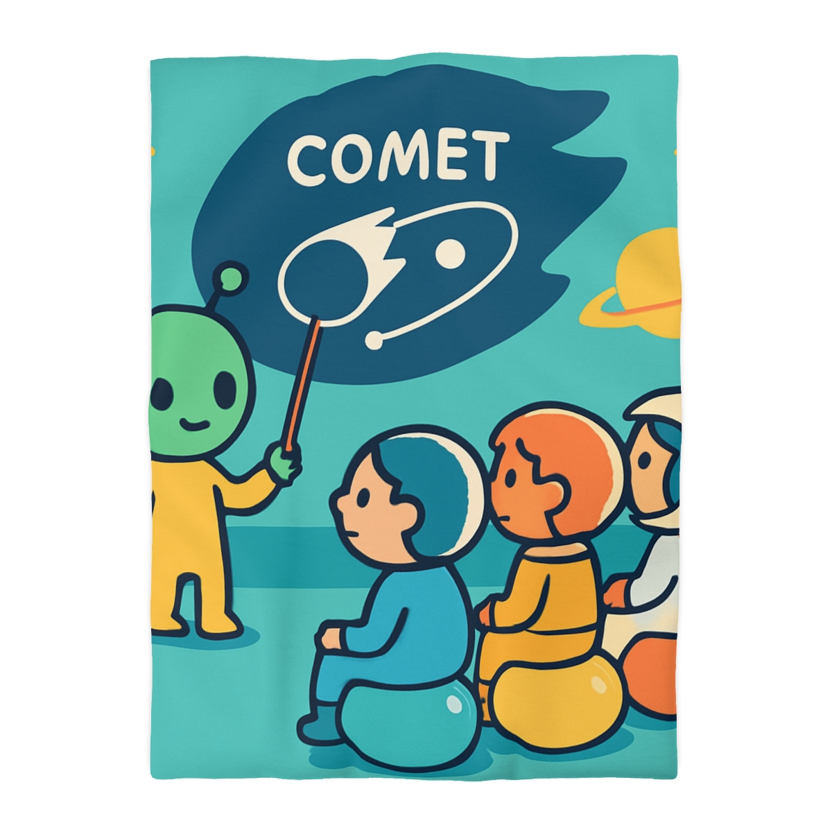 Comet Classroom On A Bubble Planet personalized bedding duvets