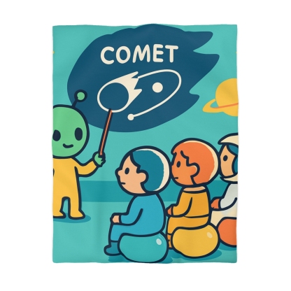 Comet Classroom On A Bubble Planet personalized bedding duvets