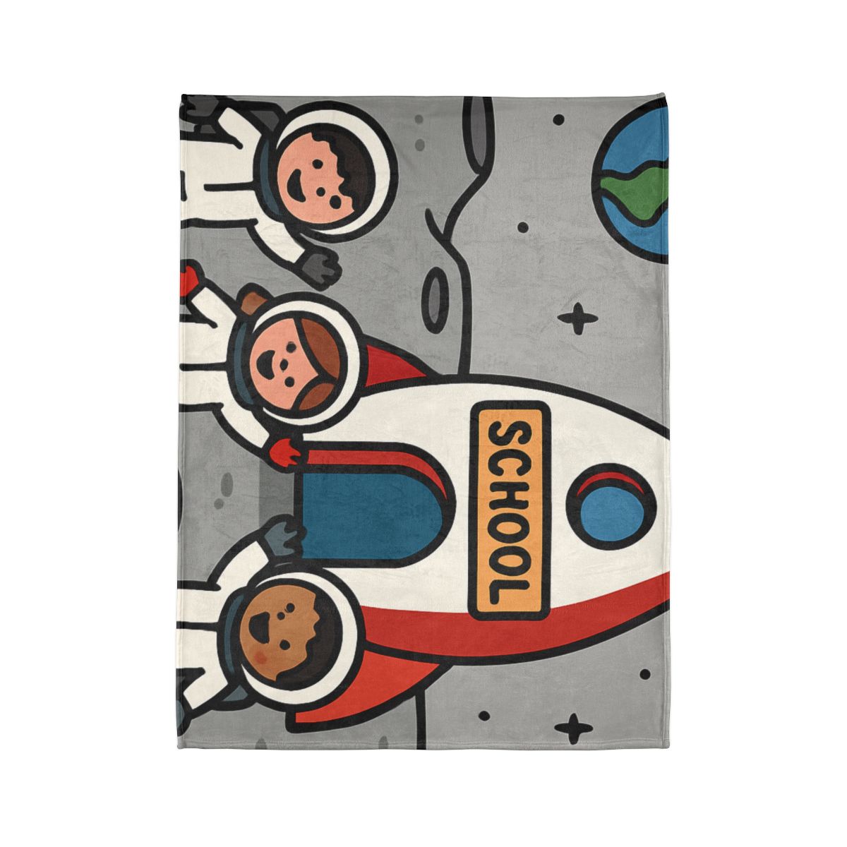 Rocket School On The Moon trendy patterned blankets
