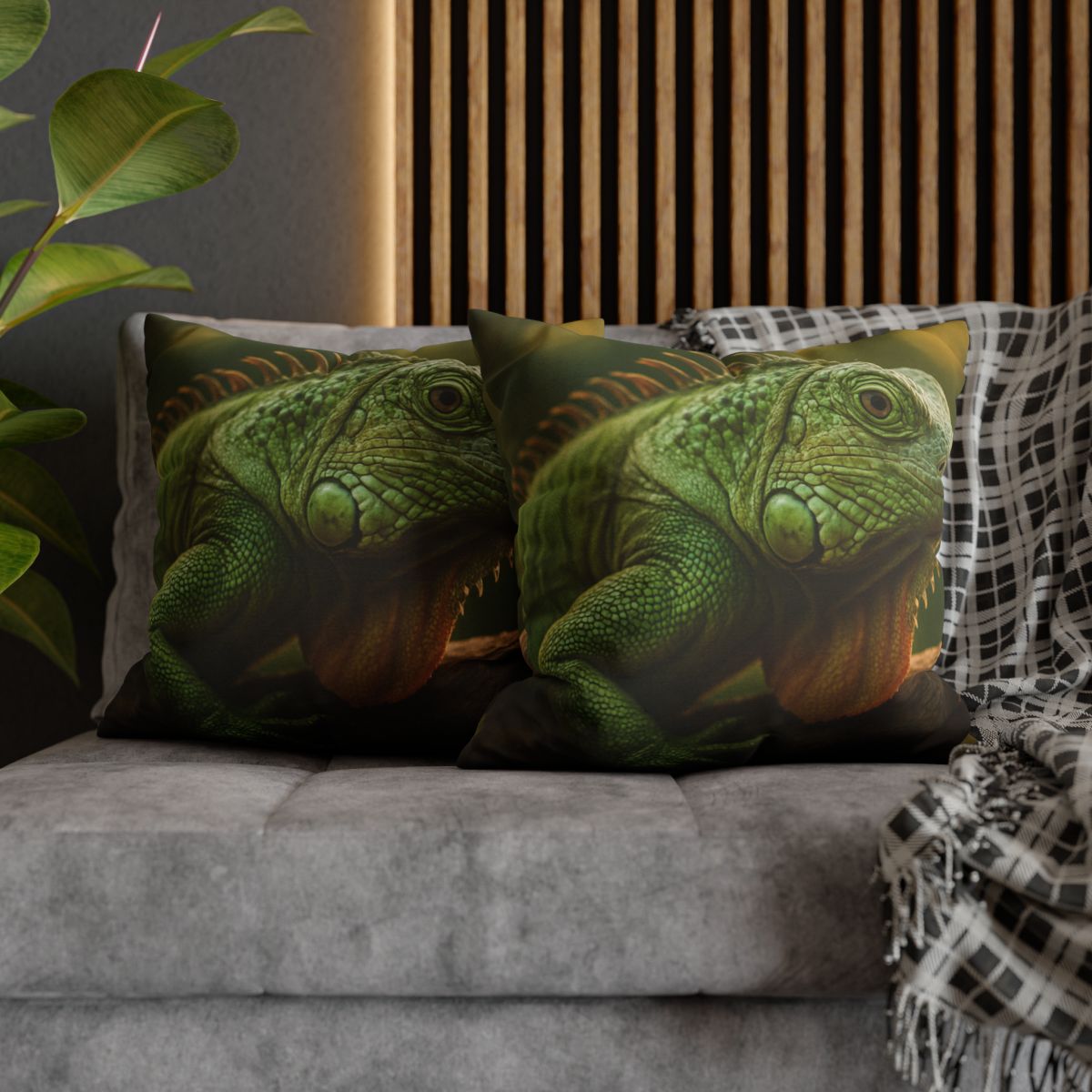 Orbit Glow Green Iguana custom pillow cases