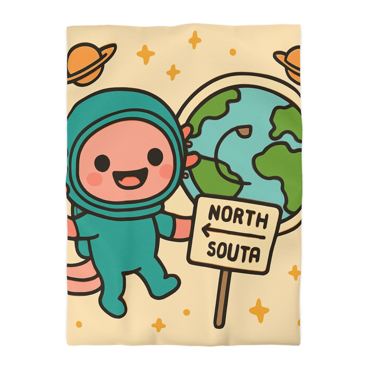 Luna The Axolotl Astronaut And The Bubble Planet Map stylish duvet covers