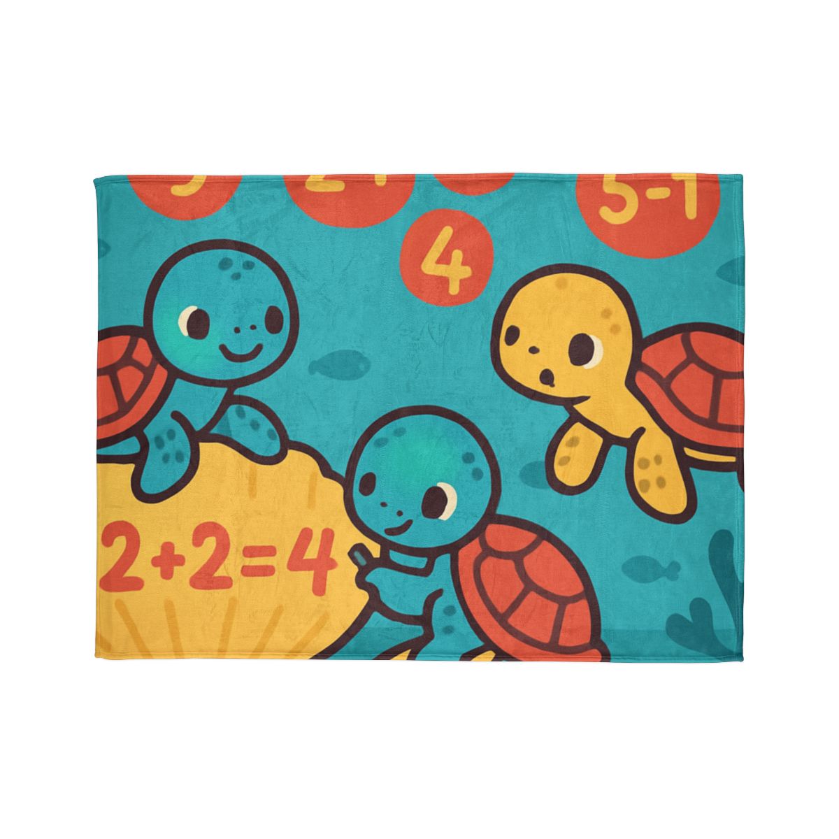 Coral Reef Math Turtles warm winter blankets