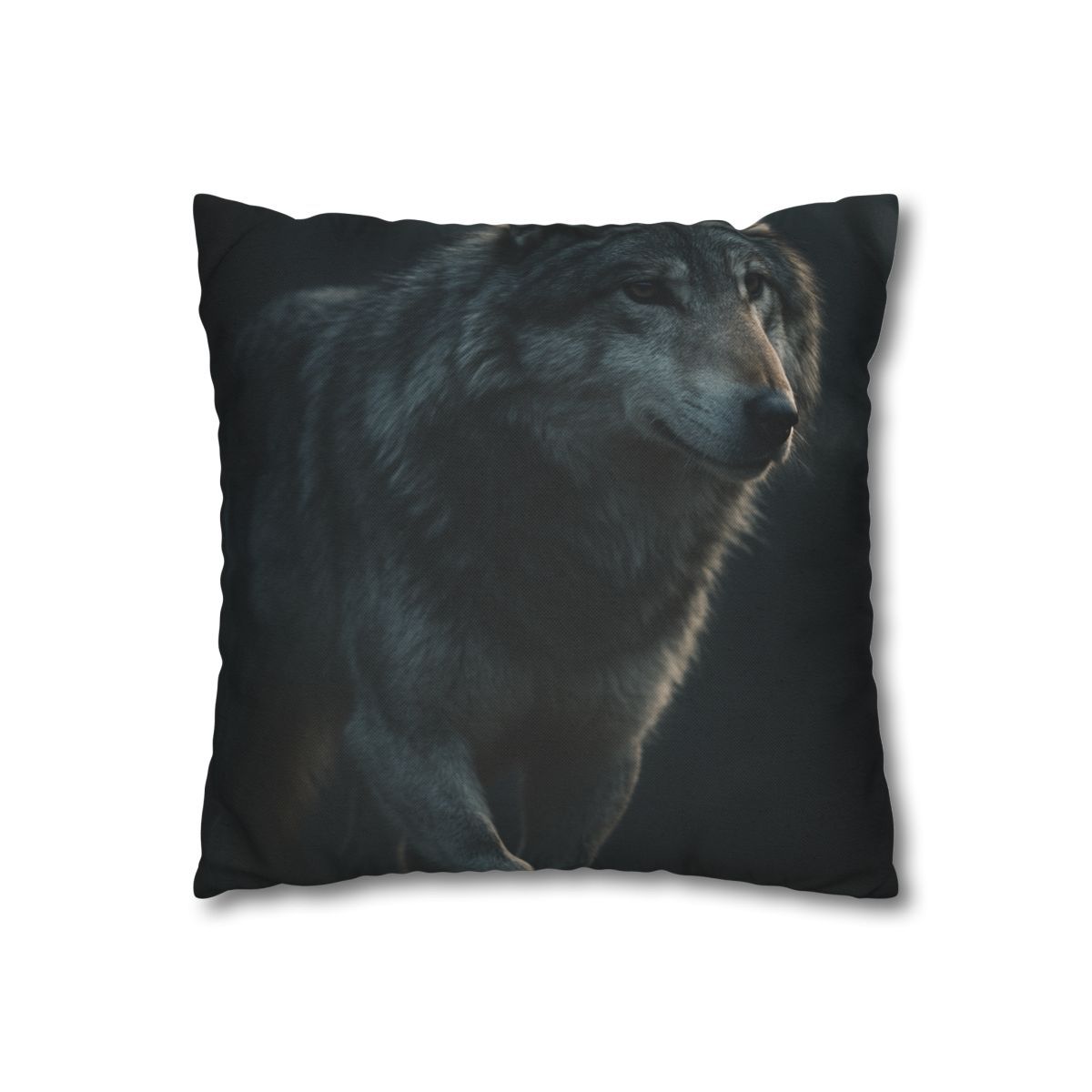 Moonlit Sentinel Gray Wolf personalized pillow covers