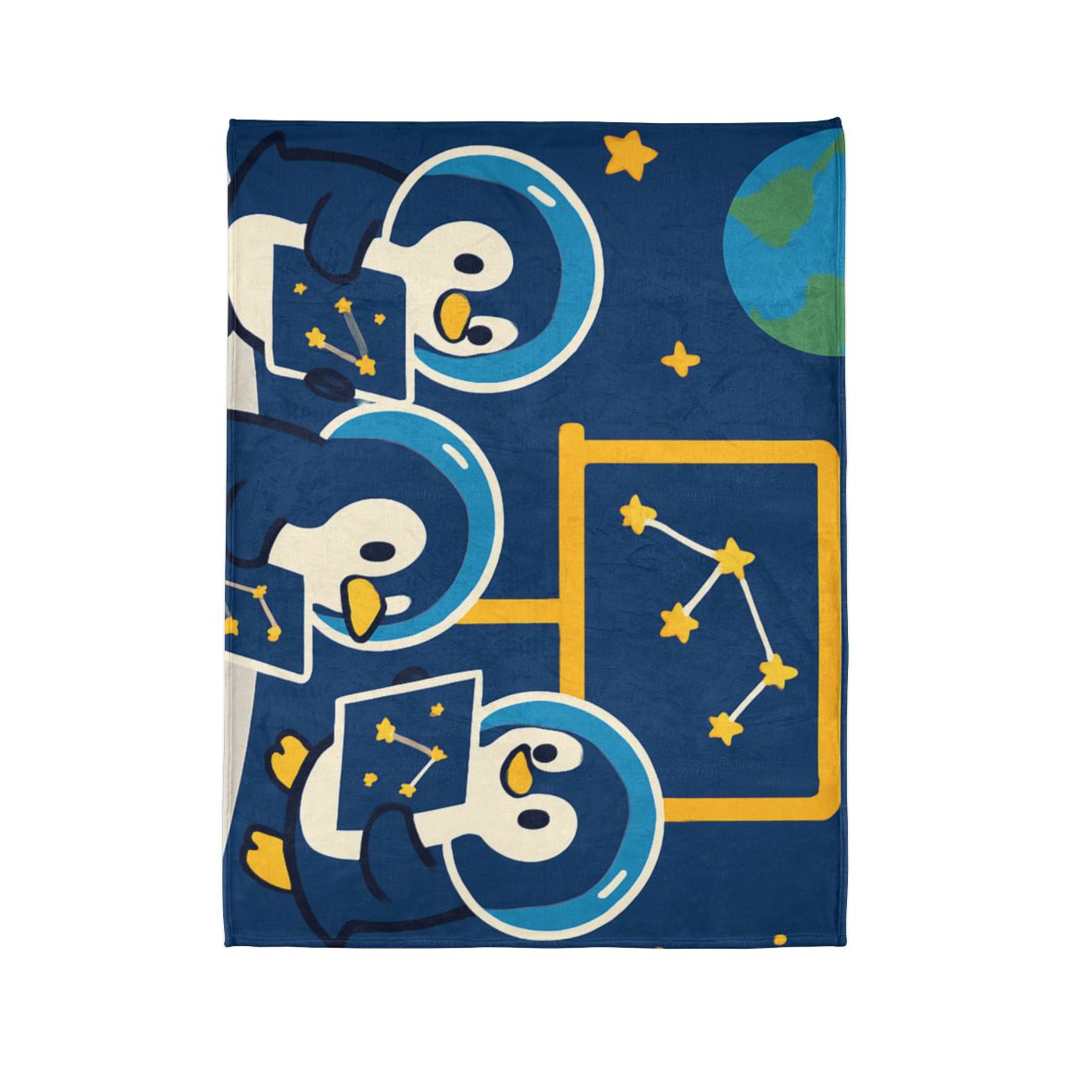 Space School For Curious Penguins unique gift blanketscustom blankets